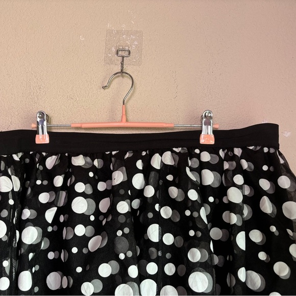 Lane Bryant Black & White Polka Dot Tulle Flaired Ballerina Tutu Skirt 22 24 - Picture 5 of 8